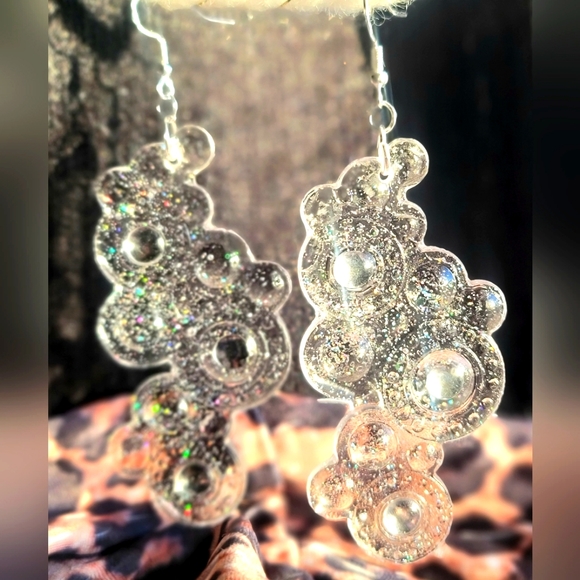 Sparkle Bubble Resin Earrings - Picture 3 of 5